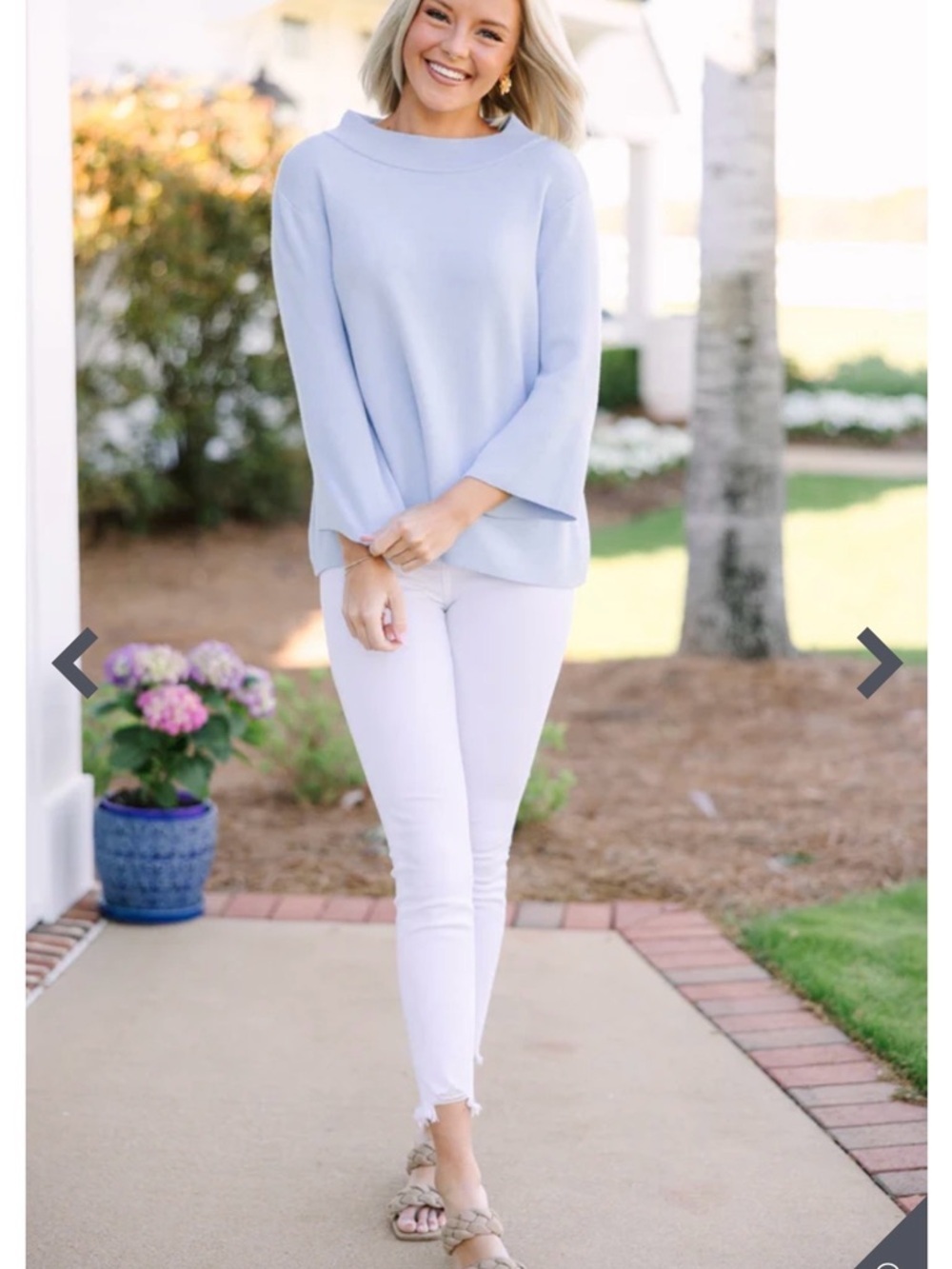 Fate Feeling Fine Light Blue Women's Mock Neck Sweater Size Medium - Picture 3 of 9